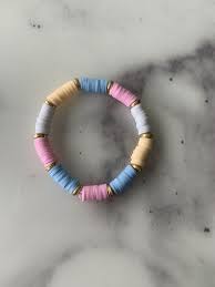 Handmade Aesthetic Clay Beads Bracelet.